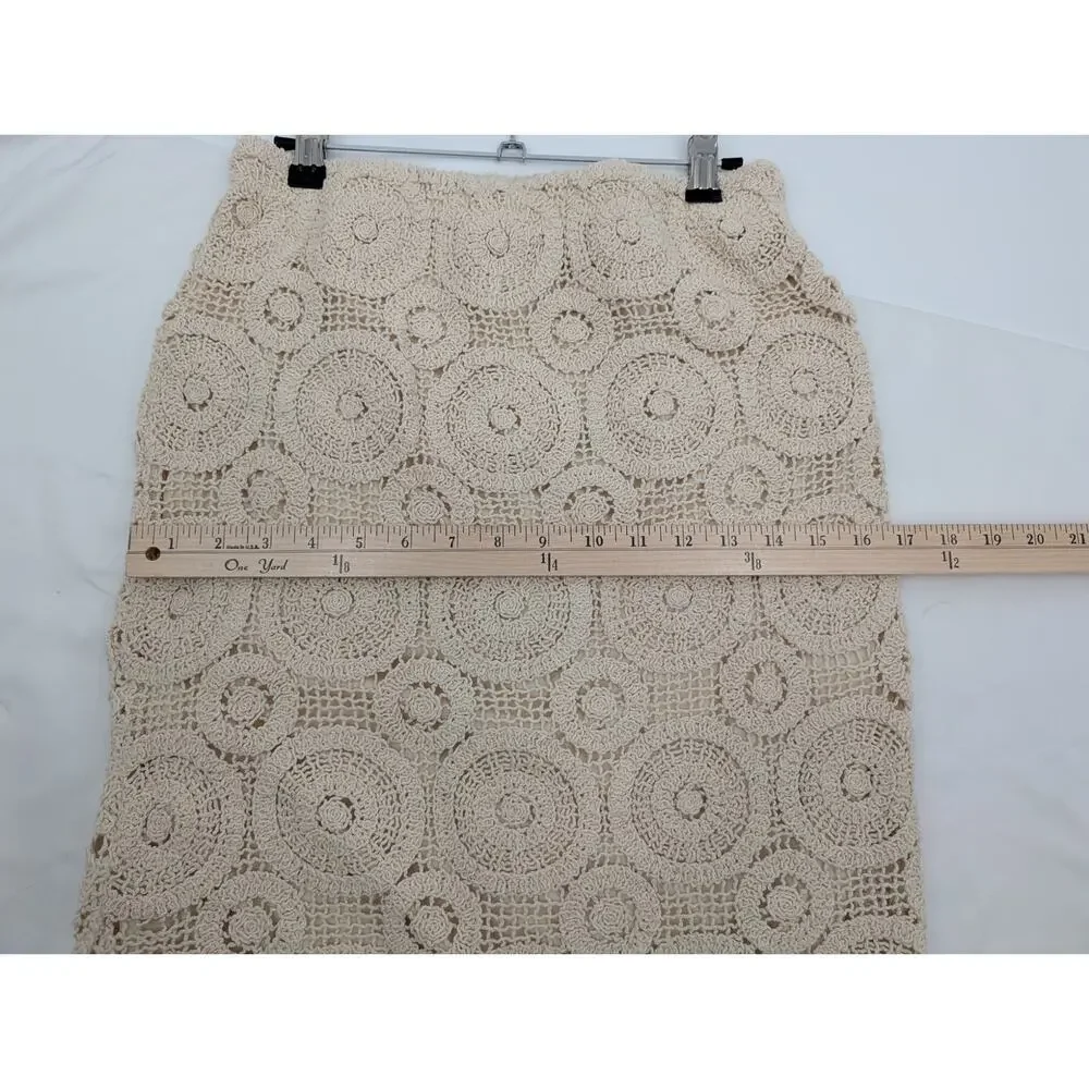 Crochet Midi Skirt Small Boho Bohemian Hippie Coachella Festival Cottagecore